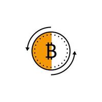 cryptocurrency, arrow, finance, bitcoin vector icon illustration