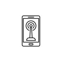 smartphone, signal, remote control vector icon illustration