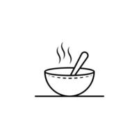 hot meal, soup, bowl vector icon illustration