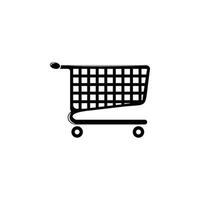 trolley in the store vector icon illustration