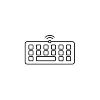 wireless keyboard line vector icon illustration