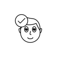 human face character mind in check vector icon illustration