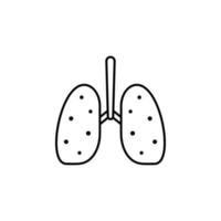 lung, breath, organ, medical vector icon illustration