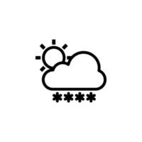 cloudy sun snow sign vector icon illustration