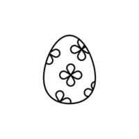 Easter, egg, decoration, flower vector icon illustration