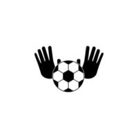 Goalkeeper's hands and ball vector icon illustration