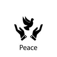 dove, hands, peace vector icon illustration