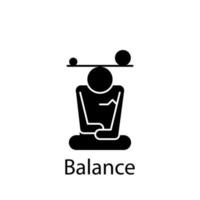 balance, concentración, meditación, mente, atención plena vector icono ilustración