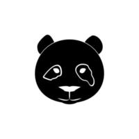 cabeza de panda silueta vector icono ilustración