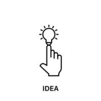 bulb, hand, idea, creative vector icon illustration