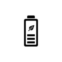 Battery, power, leaf vector icon illustration