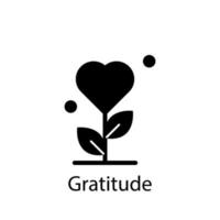 gratitud, crecimiento, corazón, amor vector icono ilustración