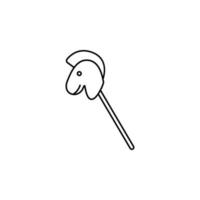 horse on a stick line vector icon illustration
