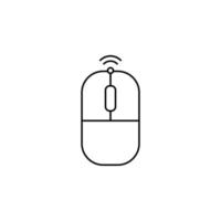 wireless mouse line vector icon illustration