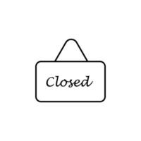 door sign closed vector icon illustration