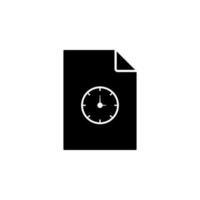 clock on document vector icon illustration