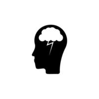 human brain spark vector icon illustration