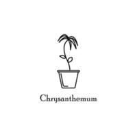 chrysanthemum in pot vector icon illustration
