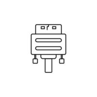 VGA cable line vector icon illustration