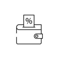 wallet discount vector icon illustration