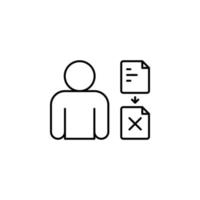 Man, file, delete vector icon illustration