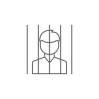 Criminal, iron lattice vector icon illustration