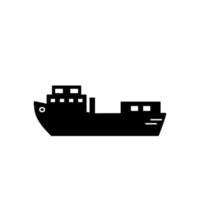 Water transport, cargo ship vector icon illustration