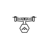 quadcopter, drone, gold bars vector icon illustration