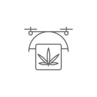 Drone, marijuana vector icon illustration