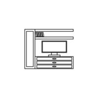 television stand vector icon illustration
