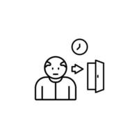 Old worker dismiss time vector icon illustration