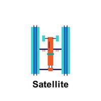 espacio, satélite color vector icono ilustración