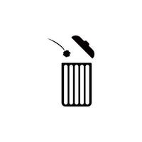 throw garbage in the trash can vector icon illustration