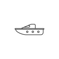 niños barco línea vector icono ilustración