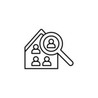 House, search, personal, information vector icon illustration