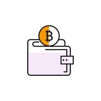 cash, bitcoin, wallet, money vector icon illustration