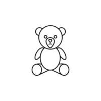 Teddy bear line vector icon illustration