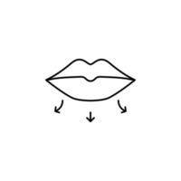 lips, plastic surgery vector icon illustration