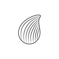 cacao frijoles línea vector icono ilustración