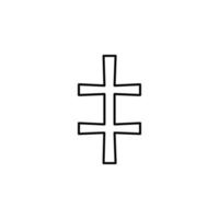 sign of cross with stripes vector icon illustration