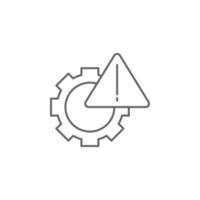 danger, gear wheel vector icon illustration