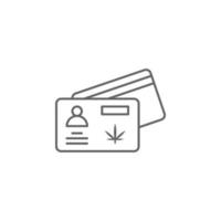 tarjeta, marijuana vector icono ilustración