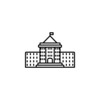 ilustración de icono de vector de edificio de escuela