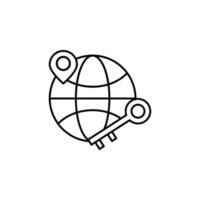 Global local lock vector icon illustration