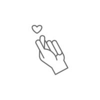 Hand, gie, hearth vector icon