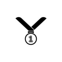 primero sitio medalla vector icono ilustración