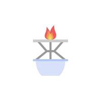 Chemistry, fire color vector icon illustration