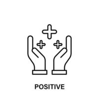 hands, positive, plus, add vector icon illustration