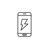 electricity, smartphone vector icon illustration