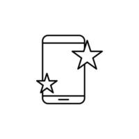 social media, smartphone, star vector icon illustration